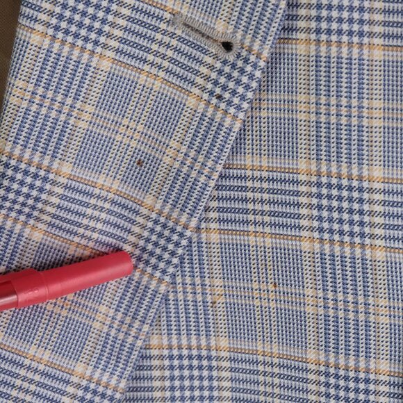 Peter Millar Blazer Mens 40S Blue Yellow Plaid Two Button Wool Performance - Picture 15 of 16